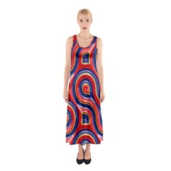 Pattern Curve Design Sleeveless Maxi Dress