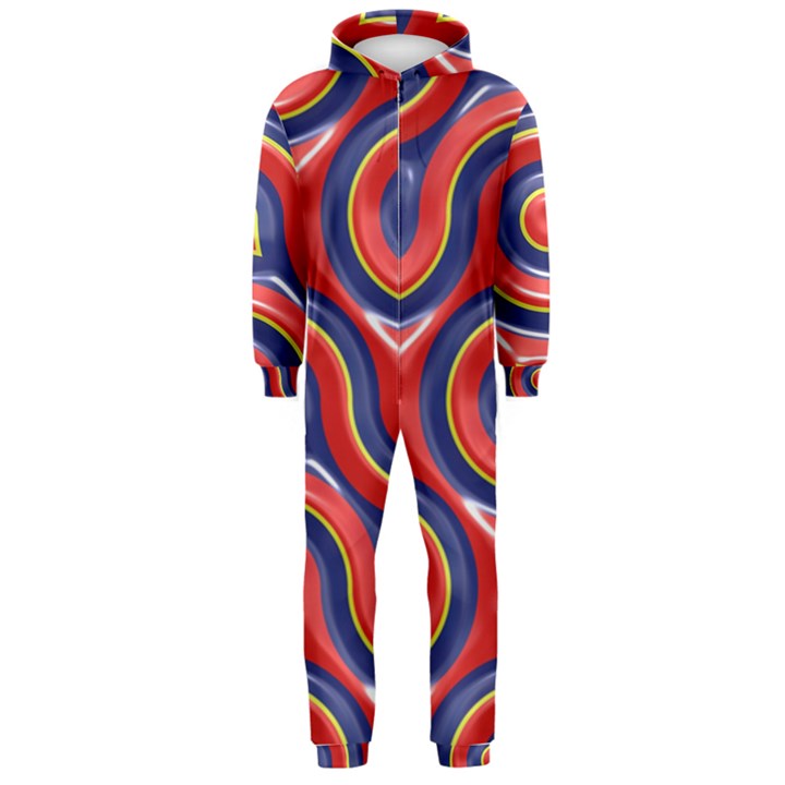 Pattern Curve Design Hooded Jumpsuit (Men) 