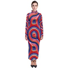 Pattern Curve Design Turtleneck Maxi Dress