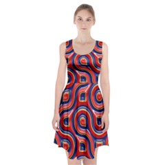 Pattern Curve Design Racerback Midi Dress