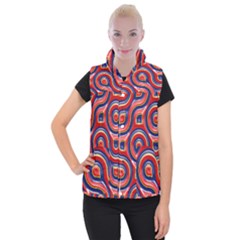 Pattern Curve Design Women s Button Up Vest