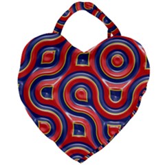 Pattern Curve Design Giant Heart Shaped Tote by Nexatart