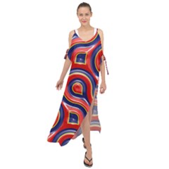 Pattern Curve Design Maxi Chiffon Cover Up Dress