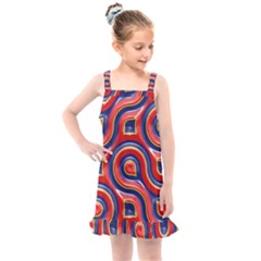 Pattern Curve Design Kids  Overall Dress