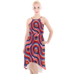 Pattern Curve Design High-low Halter Chiffon Dress  by Nexatart