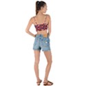 Pattern Curve Design Woven Tie Front Bralet View2