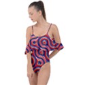 Pattern Curve Design Drape Piece Swimsuit View1