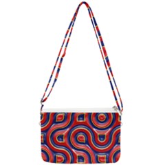 Pattern Curve Design Double Gusset Crossbody Bag