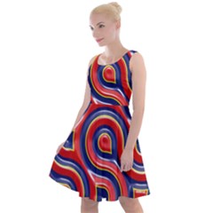 Pattern Curve Design Knee Length Skater Dress