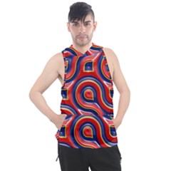 Pattern Curve Design Men s Sleeveless Hoodie