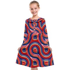 Pattern Curve Design Kids  Midi Sailor Dress