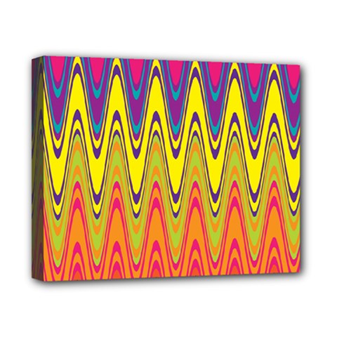 Retro Colorful Waves Background Canvas 10  X 8  (stretched) by Nexatart