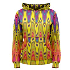 Retro Colorful Waves Background Women s Pullover Hoodie