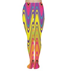 Retro Colorful Waves Background Tights