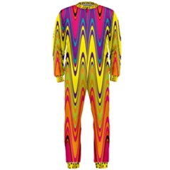 Retro Colorful Waves Background Onepiece Jumpsuit (men) 