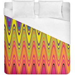 Retro Colorful Waves Background Duvet Cover (king Size)