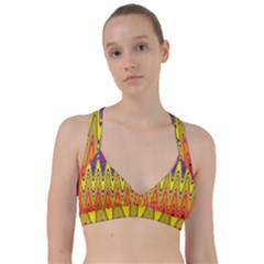 Retro Colorful Waves Background Sweetheart Sports Bra