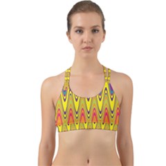 Retro Colorful Waves Background Back Web Sports Bra by Nexatart