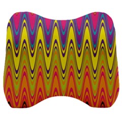 Retro Colorful Waves Background Velour Head Support Cushion