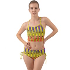 Retro Colorful Waves Background Mini Tank Bikini Set by Nexatart