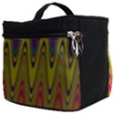 Retro Colorful Waves Background Make Up Travel Bag (Big) View2