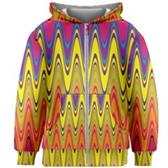 Retro Colorful Waves Background Kids  Zipper Hoodie Without Drawstring