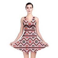 Folklore Ethnic Pattern Background Reversible Skater Dress