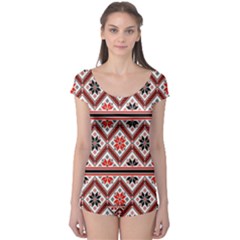 Folklore Ethnic Pattern Background Boyleg Leotard  by Nexatart