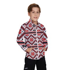 Folklore Ethnic Pattern Background Kids  Windbreaker