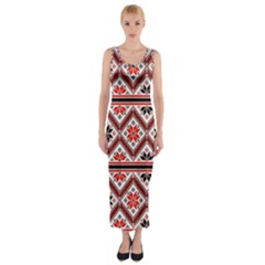 Folklore Ethnic Pattern Background Fitted Maxi Dress by Nexatart