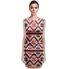 Folklore Ethnic Pattern Background Classic Sleeveless Midi Dress