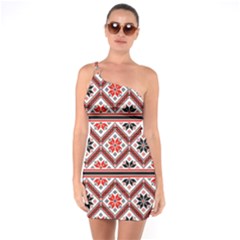 Folklore Ethnic Pattern Background One Soulder Bodycon Dress by Nexatart