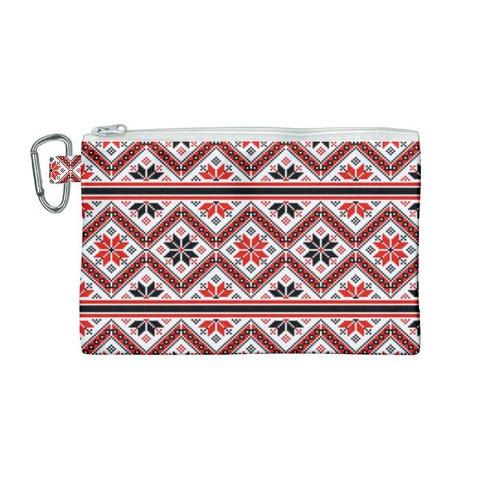 Folklore Ethnic Pattern Background Canvas Cosmetic Bag (Medium)