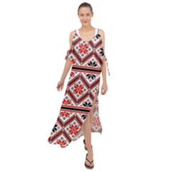 Folklore Ethnic Pattern Background Maxi Chiffon Cover Up Dress