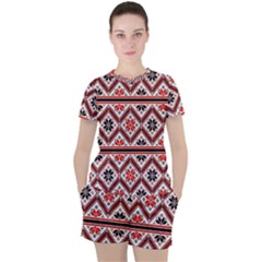 Folklore Ethnic Pattern Background Women s Tee And Shorts Set