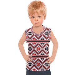 Folklore Ethnic Pattern Background Kids  Sport Tank Top