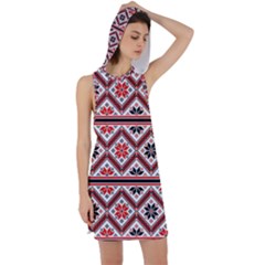 Folklore Ethnic Pattern Background Racer Back Hoodie Dress by Nexatart