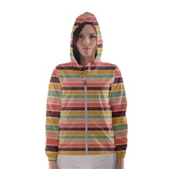 Vintage Stripes Lines Background Women s Hooded Windbreaker