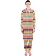 Vintage Stripes Lines Background Hooded Jumpsuit (ladies) 