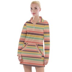 Vintage Stripes Lines Background Women s Long Sleeve Casual Dress