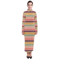 Vintage Stripes Lines Background Turtleneck Maxi Dress by Nexatart