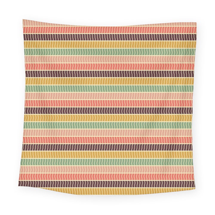 Vintage Stripes Lines Background Square Tapestry (Large)