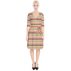 Vintage Stripes Lines Background Wrap Up Cocktail Dress