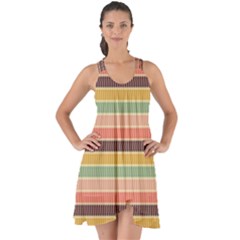 Vintage Stripes Lines Background Show Some Back Chiffon Dress