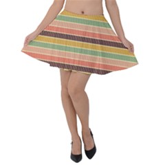 Vintage Stripes Lines Background Velvet Skater Skirt