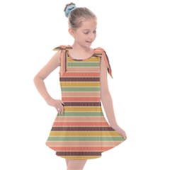 Vintage Stripes Lines Background Kids  Tie Up Tunic Dress