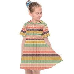 Vintage Stripes Lines Background Kids  Sailor Dress