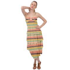 Vintage Stripes Lines Background Layered Bottom Dress