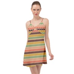 Vintage Stripes Lines Background Summer Time Chiffon Dress