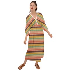 Vintage Stripes Lines Background Grecian Style  Maxi Dress